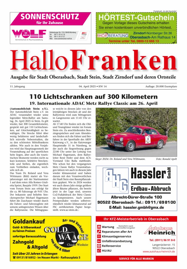 Hallo Franken Fürther Umland Titelblatt 03/2025