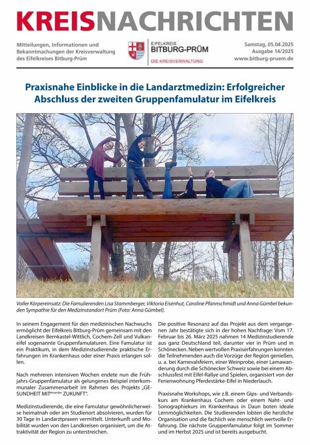 Kreis Bitburg-Prüm Titelblatt 14/2025