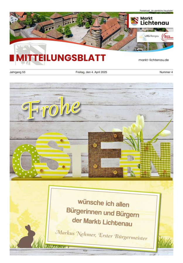 Markt Lichtenau in Bayern Titelblatt 04/2025