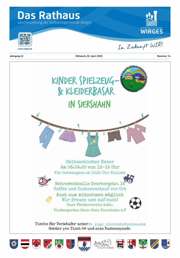 Das Rathaus - Informationen für die Bürger in der VG Wirges Titelblatt 14/2025