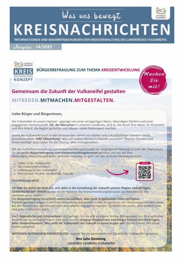 Kreisnachrichten Titelblatt 14/2025