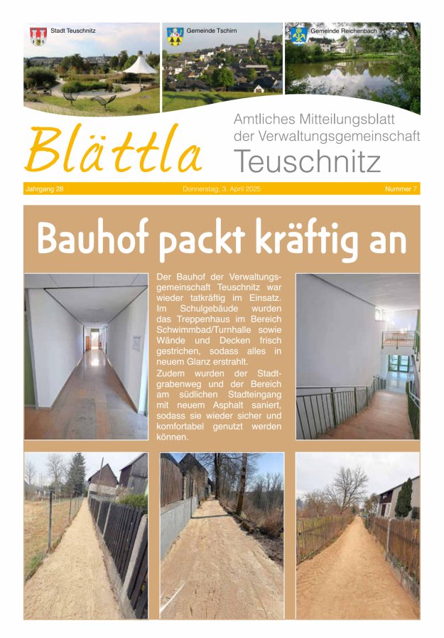 VG-Nachrichten Teuschnitz Titelblatt 07/2025