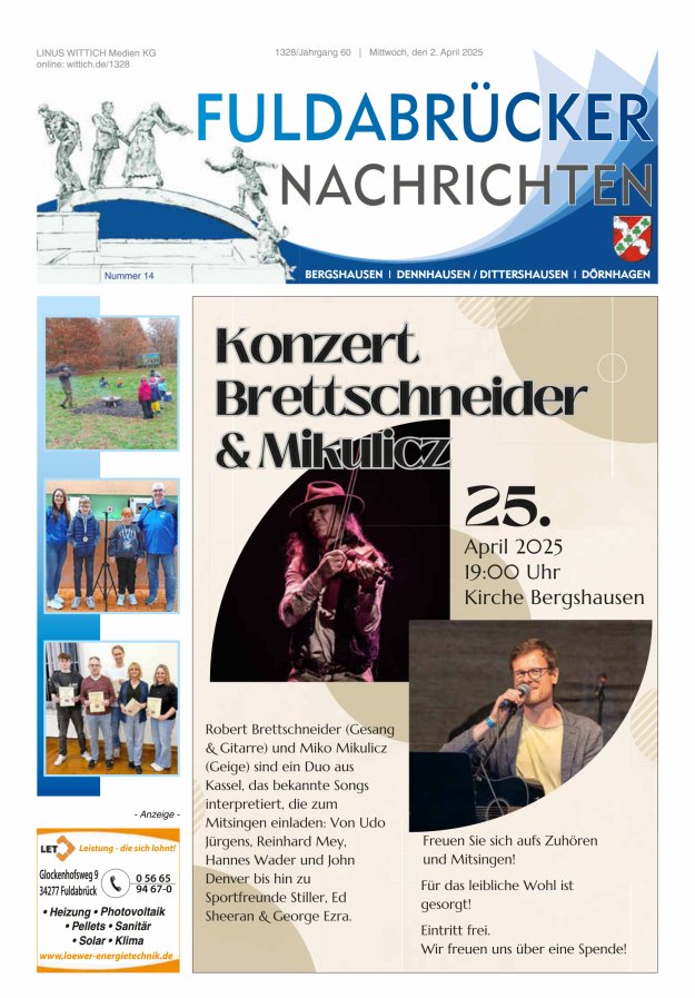 Fuldabrücker Nachrichten Titelblatt 14/2025