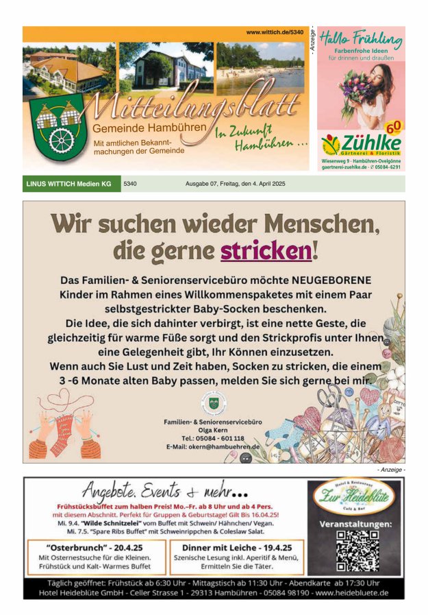 Mitteilungsblatt der Gemeinde Hambühren Titelblatt 07/2025