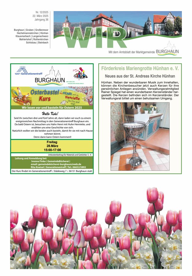 WIR - mit Amtsblatt der Marktgemeinde Burghaun Titelblatt 12/2025