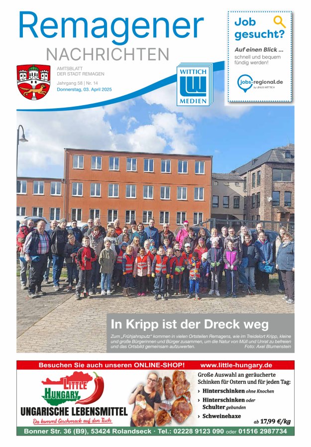 Remagener Nachrichten Titelblatt 14/2025