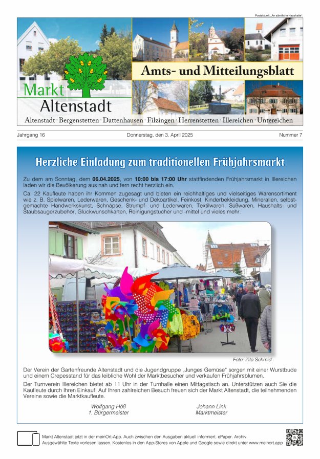 Amts- und Mitteilungsblatt des Marktes Altenstadt Titelblatt 07/2025
