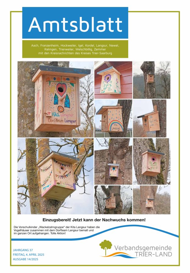 Amtsblatt VG Trier-Land Titelblatt 14/2025