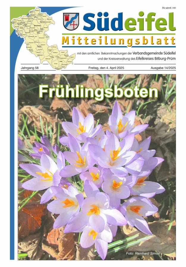 Mitteilungsblatt Südeifel Titelblatt 14/2025