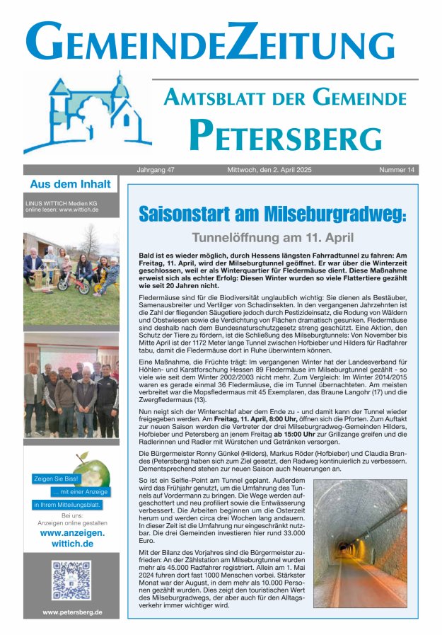 Amtsblatt Blickpunkt Petersberg Titelblatt 14/2025