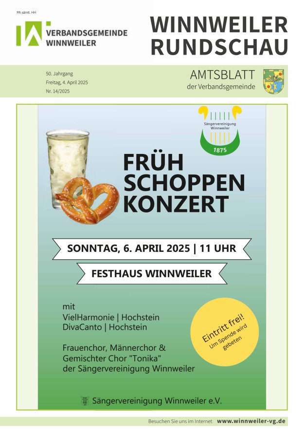 Winnweiler Rundschau Titelblatt 14/2025