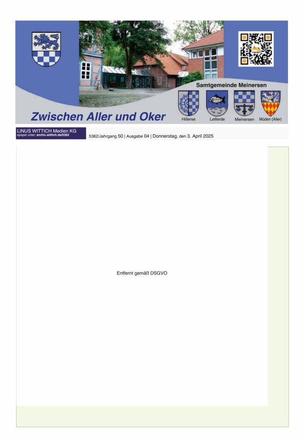 Zwischen Aller und Oker Titelblatt 04/2025