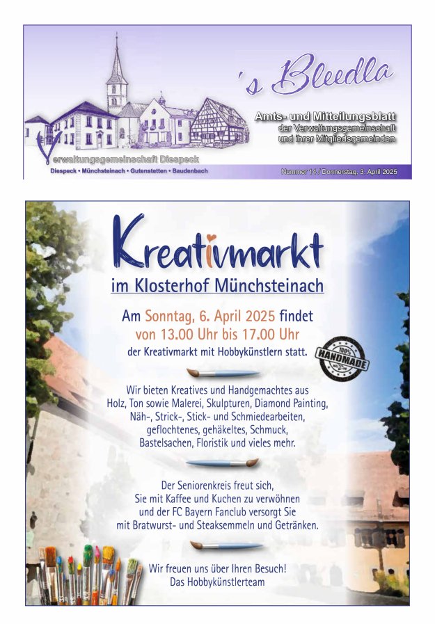 Amts- und Mitteilungsblatt VGem Diespeck Titelblatt 14/2025