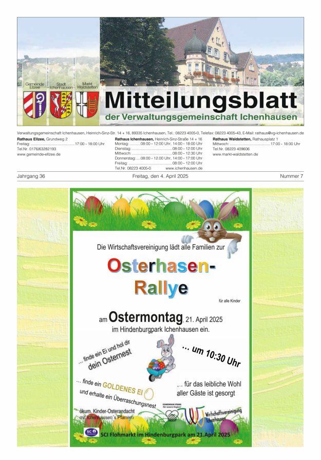 Mitteilungsblatt der Verwaltungsgemeinschaft Ichenhausen Titelblatt 07/2025