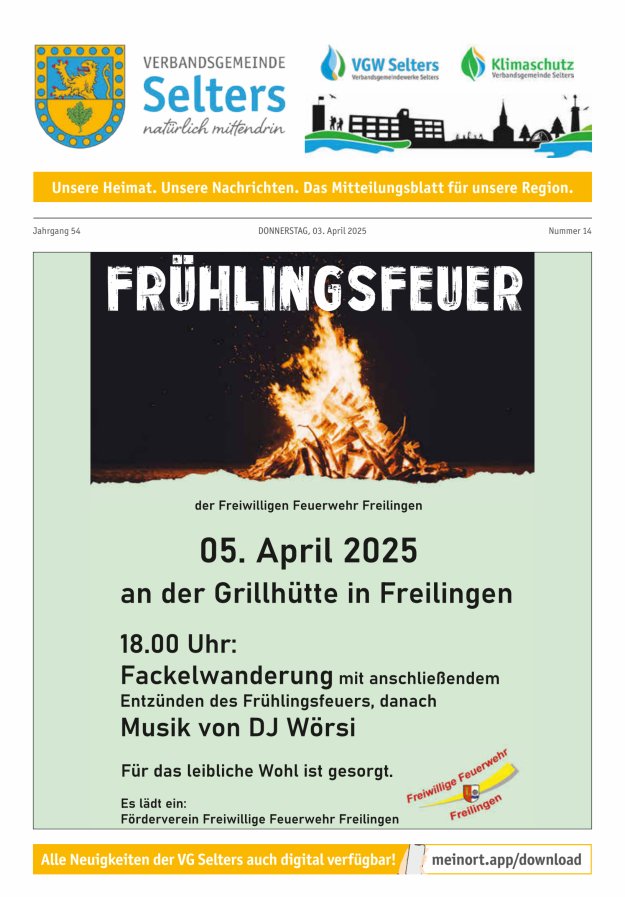 Unsere Verbandsgemeinde Selters Ww Titelblatt 14/2025