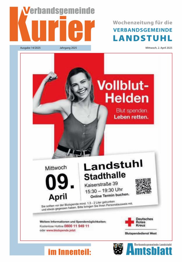 Verbandsgemeinde Kurier Landstuhl Titelblatt 14/2025