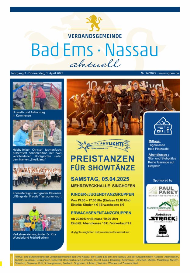 Bad Ems-Nassau aktuell Ausgabe Nassau Titelblatt 14/2025