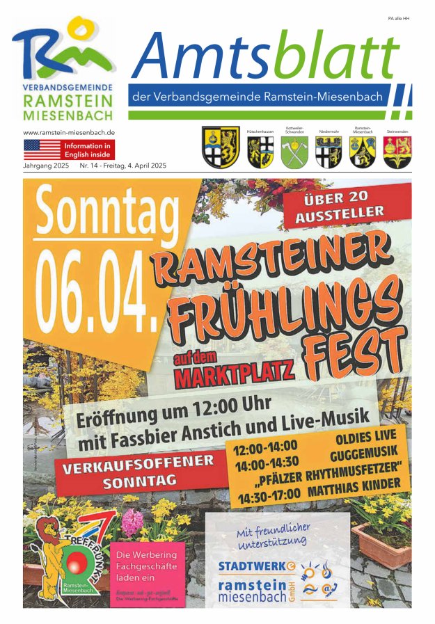 Amtsblatt VG Ramstein-Miesenbach Titelblatt 14/2025