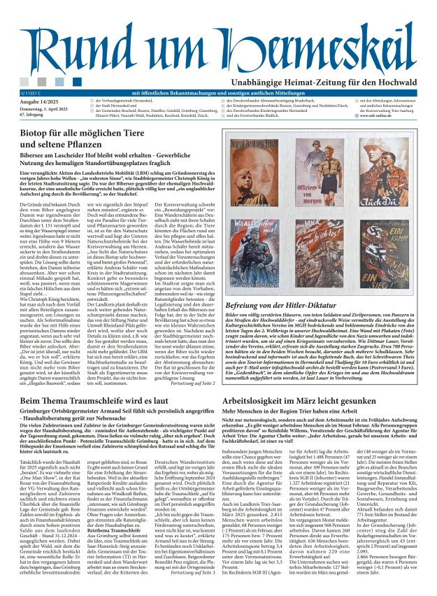 Rund um Hermeskeil Titelblatt 14/2025