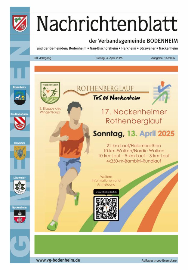 Nachrichtenblatt der VG Bodenheim              Titelblatt 14/2025