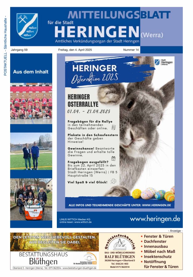 Mitteilungsblatt Heringen Titelblatt 14/2025