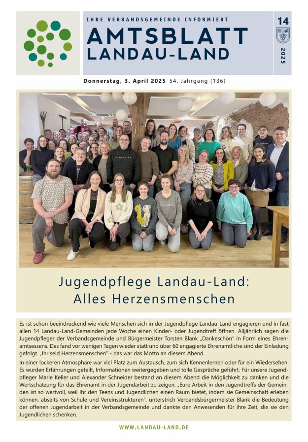 Amtsblatt VG Landau-Land Titelblatt 14/2025