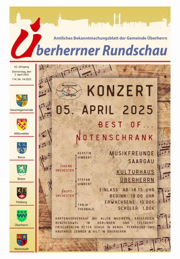 Überherrner Rundschau Titelblatt 14/2025