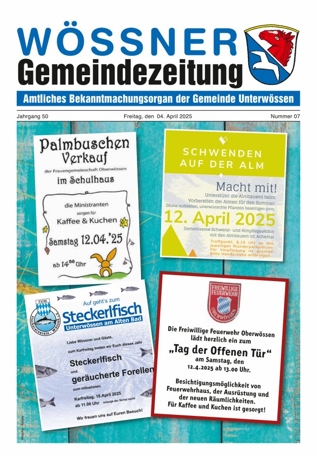 Wössner Gemeindezeitung Amtliches Bekanntmachungsorgan der Gemeinde Unterwössen Titelblatt 07/2025