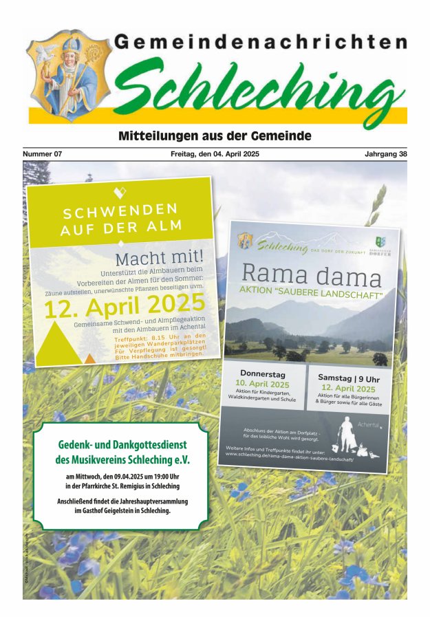 Gemeindenachrichten Schleching Titelblatt 07/2025