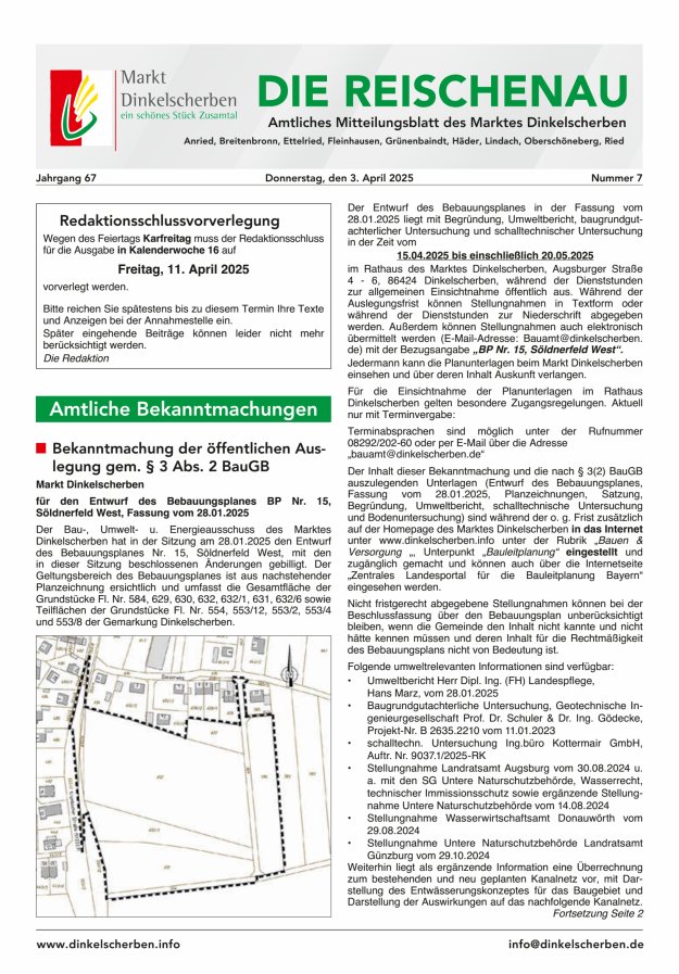 Die Reischenau Titelblatt 07/2025