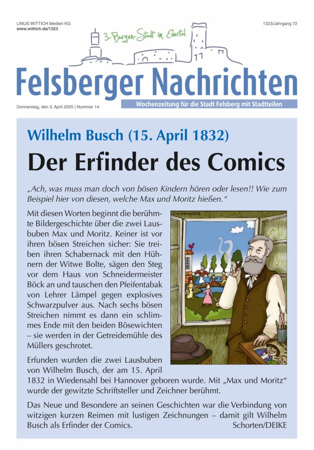 Felsberger Nachrichten Titelblatt 14/2025