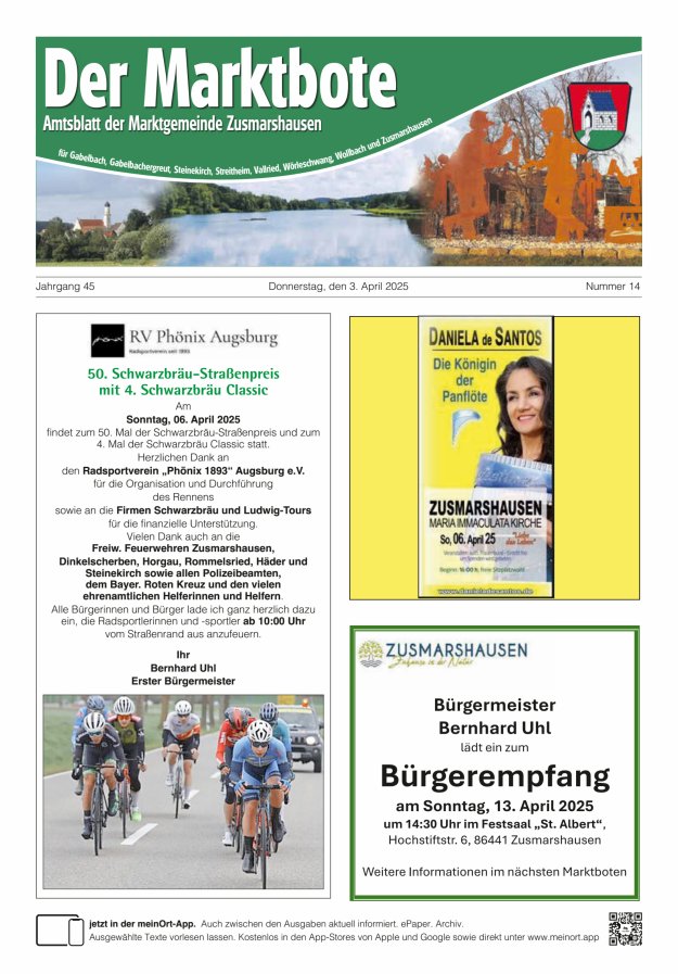 Zusmarshausen - Der Marktbote Titelblatt 14/2025