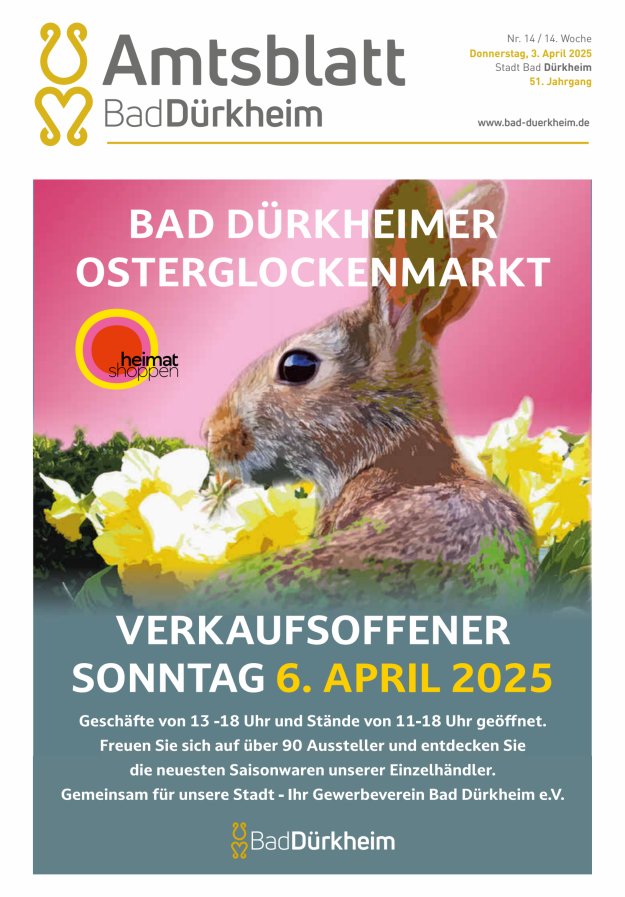 Bad Dürkheimer Woche Titelblatt 14/2025