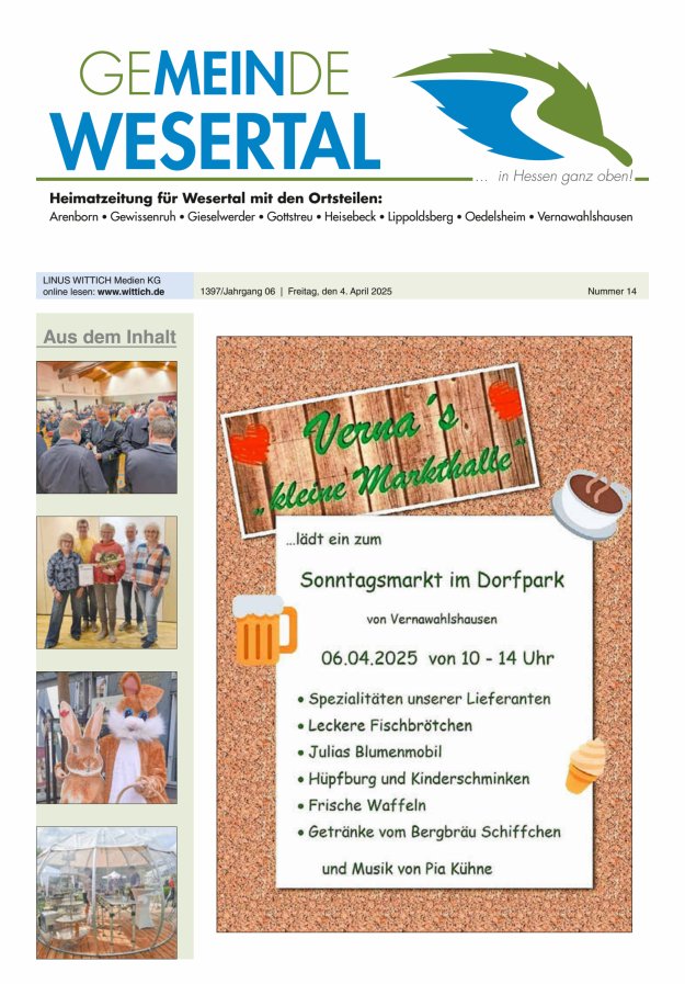 Wesertal Titelblatt 14/2025