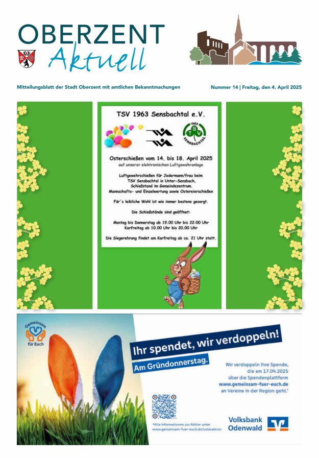 Oberzent aktuell Titelblatt 14/2025