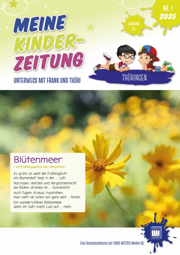"Meine Kinderzeitung Thüringen" Titelblatt 01/2025