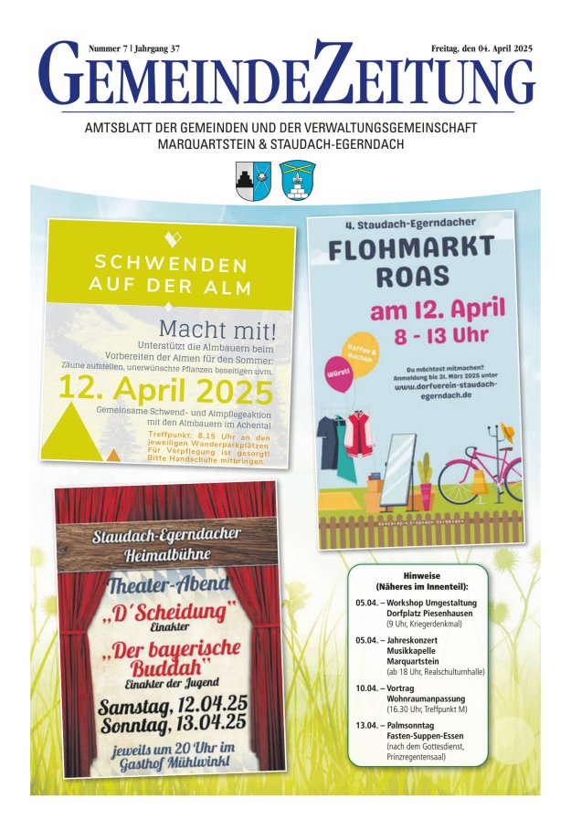 Marquartsteiner und Staudach-Egerndacher Nachrichten Titelblatt 07/2025