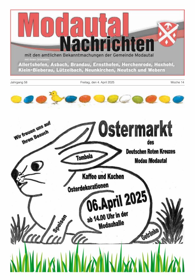 Modautal-Nachrichten Titelblatt 14/2025