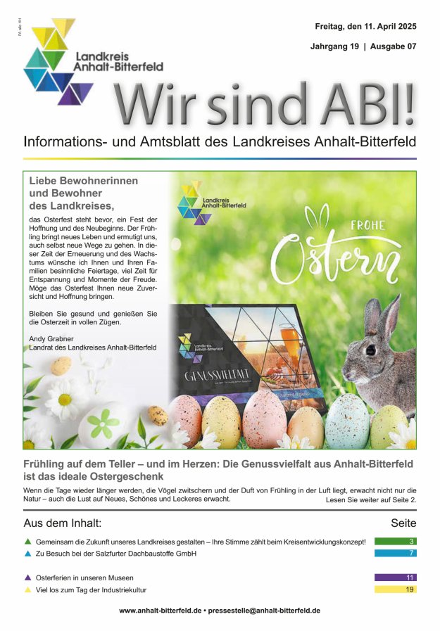 Informations- und Amtsblatt des LK Anhalt-Bitterfeld Titelblatt 07/2025