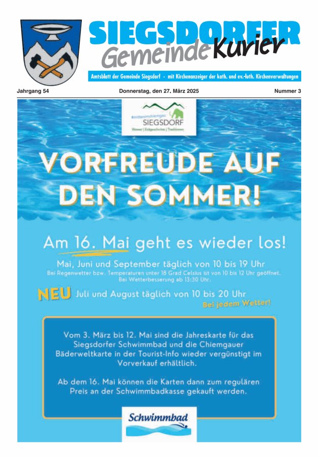 Siegsdorfer Gemeindekurier Titelblatt 03/2025