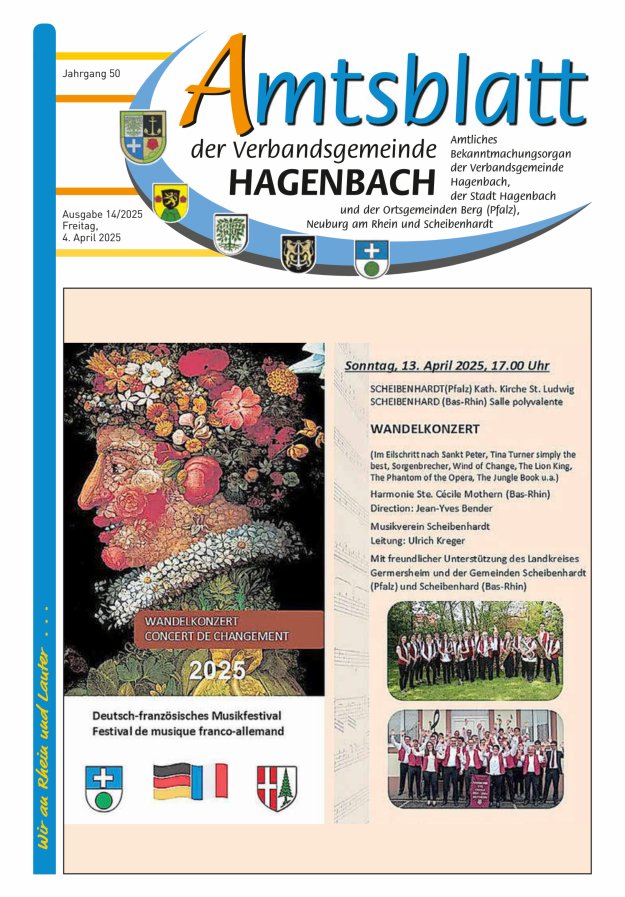 Amtsblatt der VG Hagenbach Titelblatt 14/2025