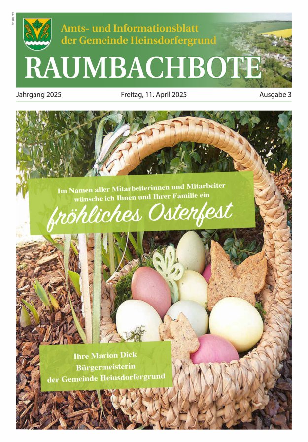 Raumbachbote – Amt- und Informationsblatt der Gemeinde Heinsdorfergrund Titelblatt 03/2025