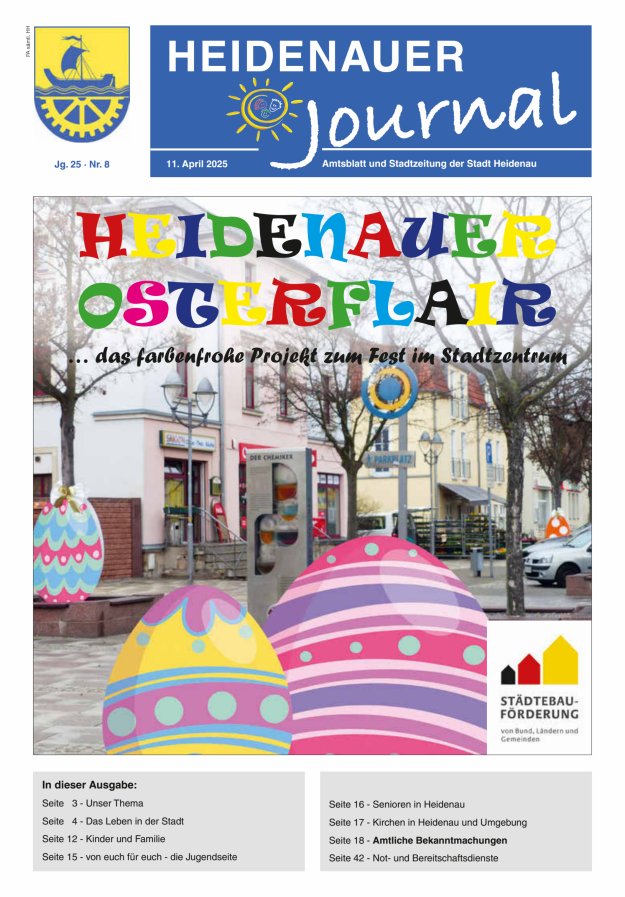 Heidenauer Journal - Amtsblatt und Stadtzeitung der Stadt Heidenau Titelblatt 08/2025