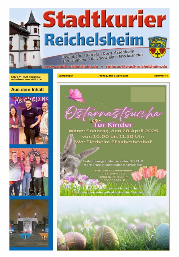 Stadtkurier Reichelsheim Titelblatt 14/2025