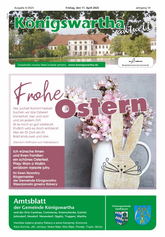 Königswartha aktuell - Amtsblatt der Gemeinde Königswartha Titelblatt 04/2025