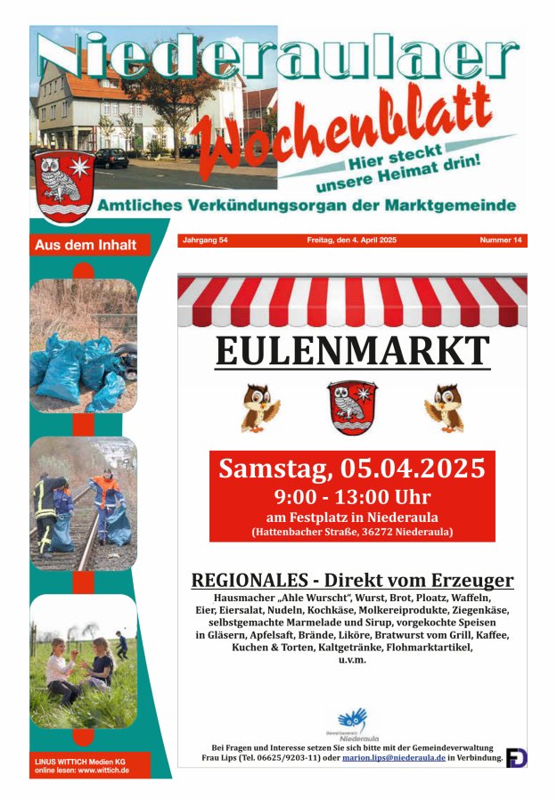 Niederaulaer Wochenblatt Titelblatt 14/2025