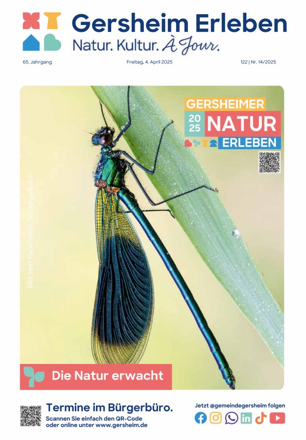 Bekanntmachungsblatt der Gemeinde Gersheim Titelblatt 14/2025