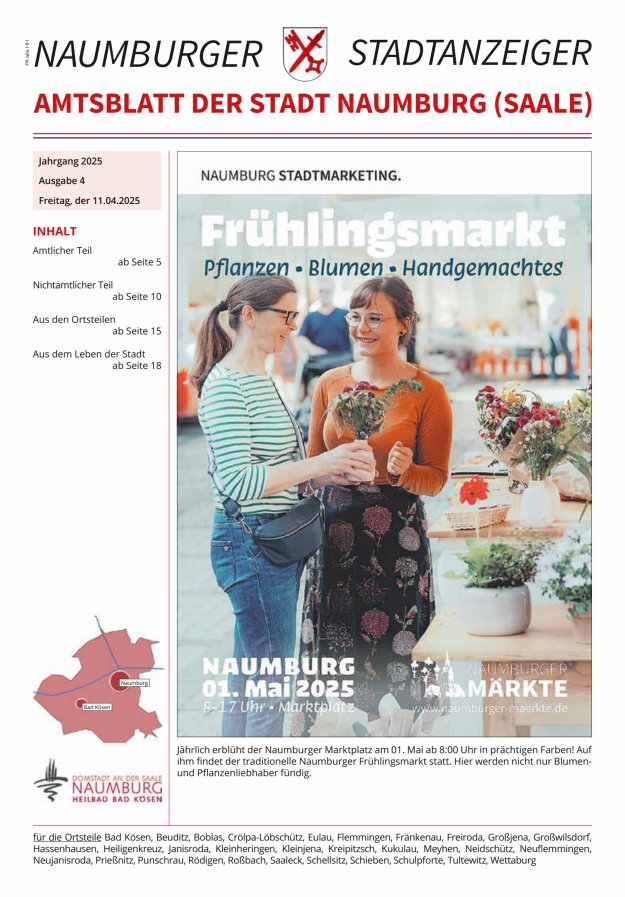 Amtsblatt der Stadt Naumburg (Saale) Titelblatt 04/2025