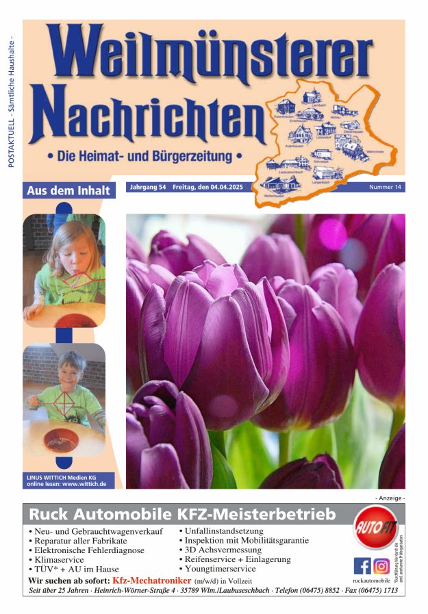 Weilmünsterer Nachrichten Titelblatt 14/2025