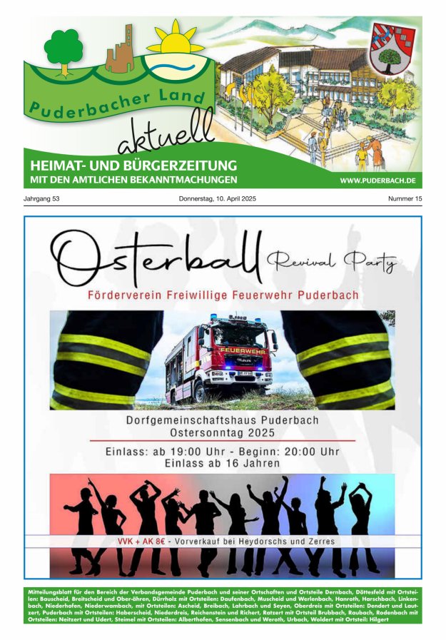 Puderbacher Land aktuell Titelblatt 15/2025